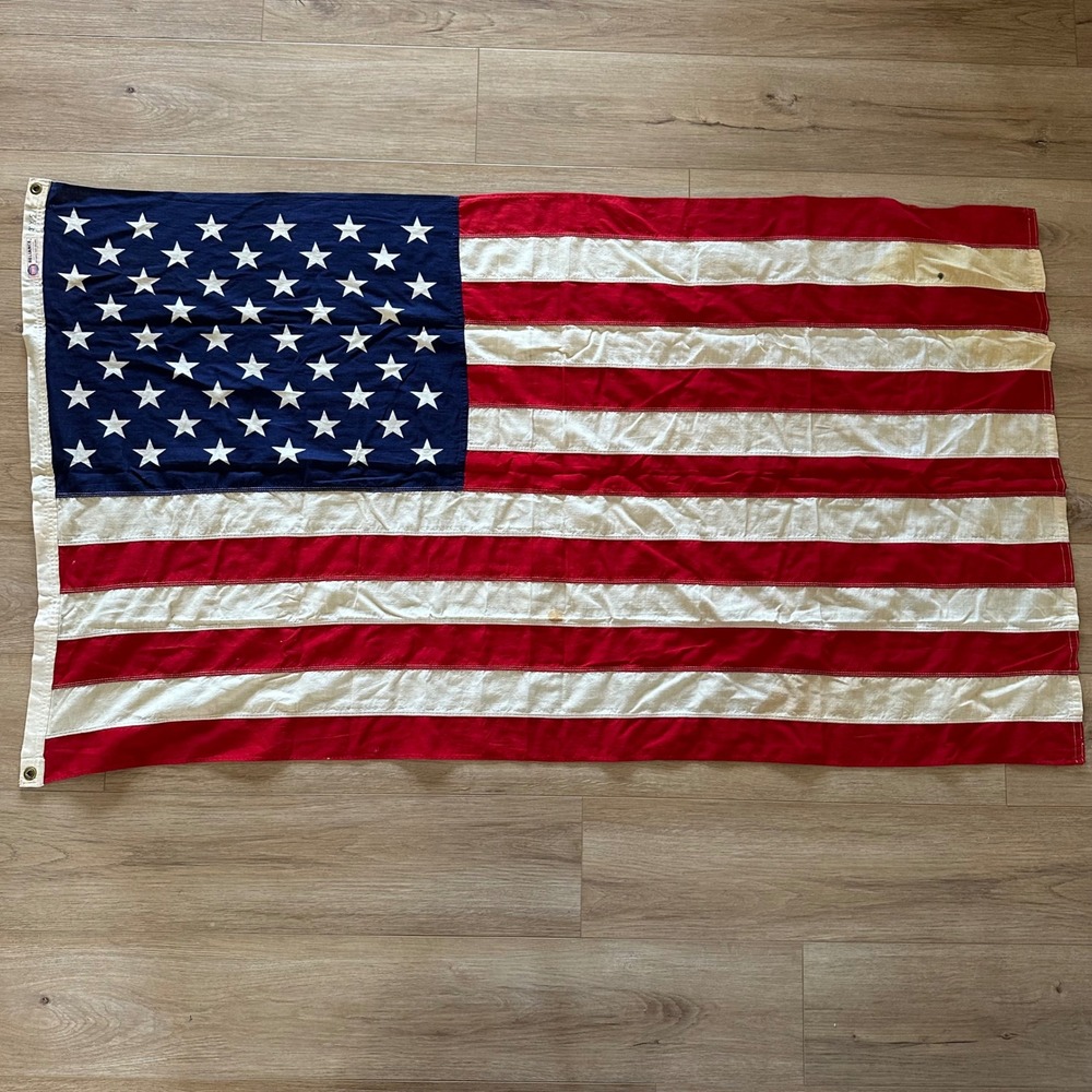 Vtg Reliance Annin American Flag 3x5 Cotton Sewn Stripes 50 Stars USA Americana